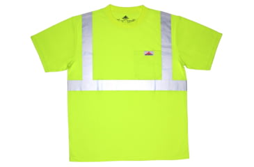 Image of MCR Safety STSCL2MLM Hi Vis Safety Work T-Shirts, Soft Poly Birdseye Mesh, Short Sleeve and Tagless Design, ANSI 107 Type R Class 2, Fluorescent Lime, M, STSCL2MLM