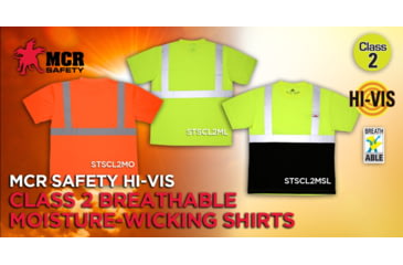 Image of MCR Safety Hi Vis Safety Work T-Shirts, Soft Poly Birdseye Mesh, Short Sleeve and Tagless Design, ANSI 107 Type R Class 2, Fluorescent Orange, 3X, STSCL2MOX3