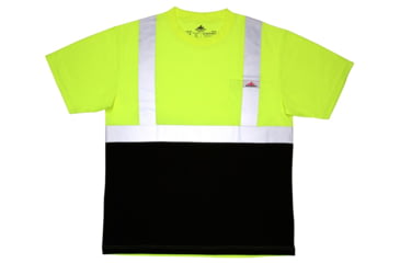 Image of MCR Safety STSCL2MSLX3 Hi Vis Safety Work T-Shirts, Soft Poly Birdseye Mesh, Short Sleeve and Tagless Design, ANSI 107 Type R Class 2, Fluorescent Lime, 3X, STSCL2MSLX3