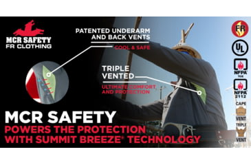 Image of MCR Safety SBS2001XLT Summit Breeze Flame Resistant Shirt, 7oz 100% Cotton, with Vented Underarms and Back, CAT 2, Gray, XL, SBS2001XLT