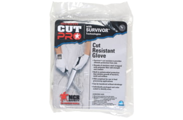 Image of MCR Safety Survivor 13 Gauge Cut Resistant Work Gloves, Light Weight and Cool, White, Small, 9348SD