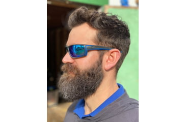 Image of MCR Safety Swagger SR4 Series Safety Glasses, TPR from Temples to Nose Piece, Blue Diamond Mirror, One Size, SR438B