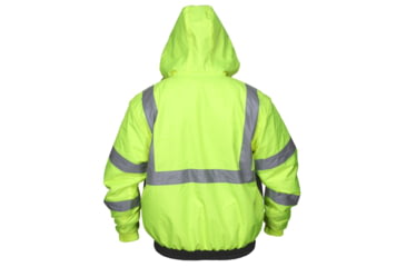 Image of MCR Safety Two Tone Value Quilted Rain Jacket with Silver Reflective Stripes, ANSI 107 Class 3, Fluorescent Lime, S, VBBQCL3LS