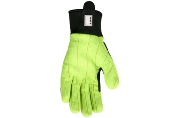 Image of MCR Safety UltraTech Mechanics Hi-Vis Heat and Abrasion Resistant Gloves, Corded Cotton Double Palm, TPR Back of Hand Protection, Hi-Vis Lime/Black, Large, MC504L