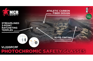 Image of MCR Safety VL2 Photochromic Safety Glasses, MAX6 Anti-Fog Coating, Photochromic, One Size, VL220PCPF
