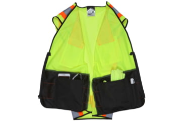 Image of MCR Safety WCCL2MLSZM Hi Vis Reflective Safety Vest, ANSI Type R Class 2, 4in Silver Stripes, Zipper Front Closure, Fluorescent Lime, M, WCCL2MLSZM