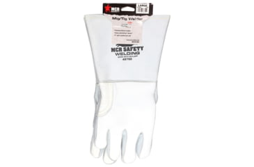 Image of MCR Safety Welding Grain Elkskin Work Gloves, Cotton/Foam Lined Back Sewn with DuPont Kevlar, Gray, Medium, 49750M