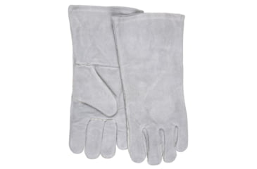 Image of MCR Safety Welding Leather Work Gloves, Regular Grade Shoulder Leather, Cotton Lined and Wing Thumb, Gray, Small, 4152