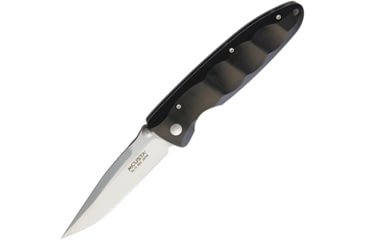 Image of MCUSTA Linerlock VG-10 Pakkawood Folding Knife, 3.25in Satin Vg-10 SS Blade, Black Sculpted Pakkawood Handle, Thumb Stud, Pocket Clip, MC-17V