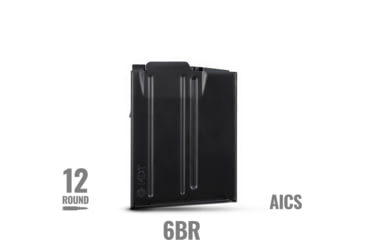 Image of MDT Metal AICS Short Action Rifle Magazine, 6BR, 12 Rounds, Black, 104174-BLK-12RD