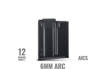 Image of MDT Metal Short Action Rifle Magazine, 6mm ARC, 12 Rounds, Black, 105627-BLK-12RD