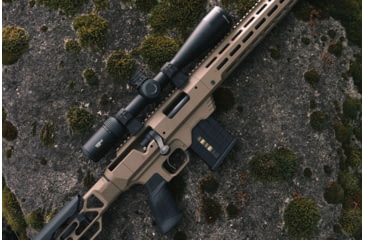 Image of MDT Tikka T3 / T3x - Short Calibers TAC21 Gen 2 Chassis System, FDE, Right Hand, 104440-FDE