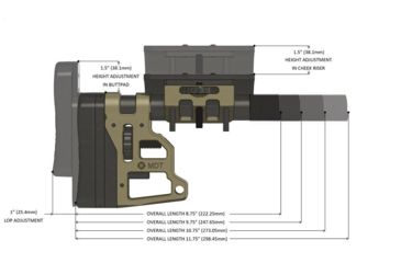 Image of MDT Skeleton Carbine Stock, Foam Cheek Guard, 10.75 inch, Black 102853-BLK
