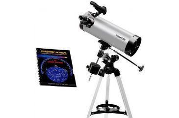 Image of Meade 114EQ-ASTR Equatorial Reflector Telescope - 04066 with Celestron Sky Maps Chart 93722