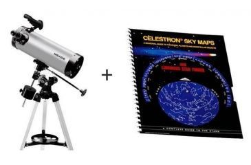 Image of Meade 114EQ-ASTR F/8.8 4.5in 114mm Equatorial Reflector Telescope w/ Celestron Sky Maps Chart