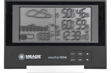 Image of Meade Slim Line Personal Weather Station with Atomic Clock, Black, TE636W