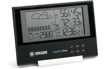 Image of Meade Slim Line Personal Weather Station with Atomic Clock, Black,  TE636W