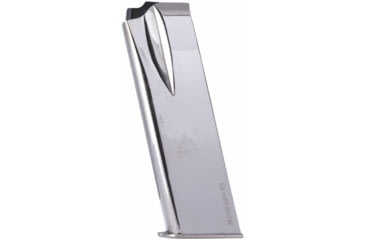Image of Mec-Gar Pistol Magazine, Browning Hi-Power, 9mm Luger, 15 Round, Nickel, 1 Pack, Carbon Steel, MGBRHP15N-15RD