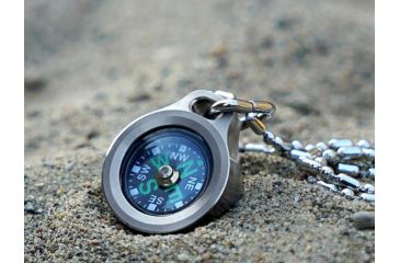 Image of MecArmy Glow-In-The-Dark Compass, Titanium, Silver, CMP-T