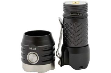 Image of MecArmy PT16 1 x 16340 3 x CREE XP-G2 LED Ultra Bright Rechargeable Flashlight, 1200 Lumens, Black, PT16