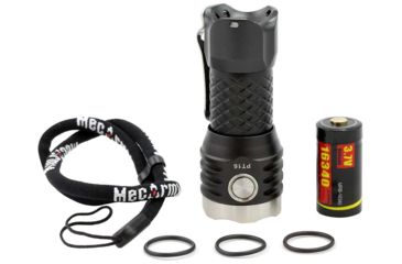 Image of MecArmy PT16 1 x 16340 3 x CREE XP-G2 LED Ultra Bright Rechargeable Flashlight, 1200 Lumens, Black, PT16
