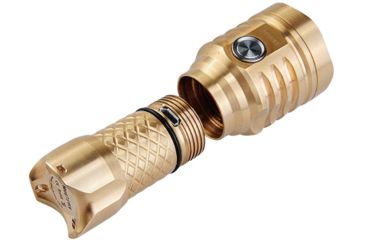 Image of MecArmy PT16 1 x 16340 3 x CREE XP-G2 LED Ultra Bright Rechargeable Flashlight, 1200 Lumens, Brass, PT16-BS