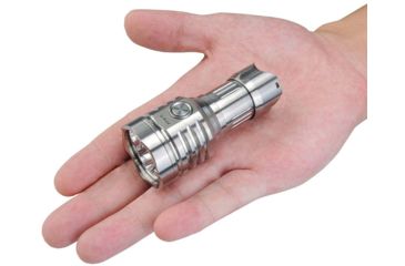 Image of MecArmy PT16 1 x 16340 3 x CREE XP-G2 LED Ultra Bright Rechargeable Flashlight, 1200 Lumens, Silver, PT16-TI