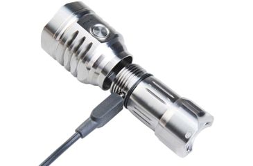 Image of MecArmy PT16 1 x 16340 3 x CREE XP-G2 LED Ultra Bright Rechargeable Flashlight, 1200 Lumens, Silver, PT16-TI