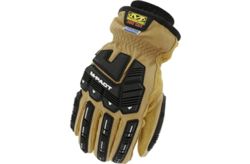 Image of Mechanix Wear Coldwork Waterproof Leather M-Pact Driver Winter Work Gloves, Tan/Black, Small, LDMP-XW75-008