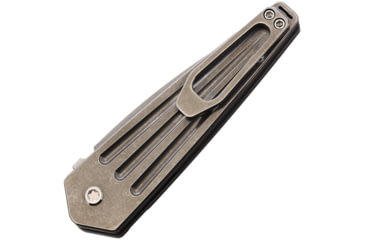 Image of Medford Auto Nosferatu Button Lock Automatic Folding Knife, 3.5in, S45VN Stainless, Satin Finish, Tumbled Finish Titanium Handle, MDNATQ01TMTS