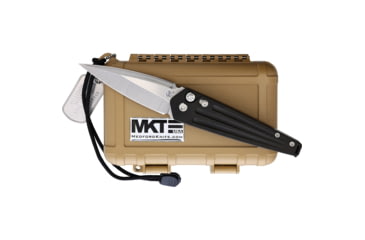 Image of Medford Nosferatu Automatic Folding Knife, 3.5in, S45VN Stainless, Tumbled Finish, Black PVD Titanium Handle, Water Tight Case, MKNATQ-30PV-TSCS