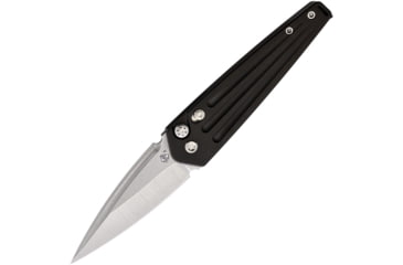 Image of Medford Auto Nosferatu Button Lock Automatic Folding Knife, 3.5in, S45VN Stainless, Tumbled Finish, Black PVD Titanium Handle, Lanyard Hole, MDNATQ30PVTS