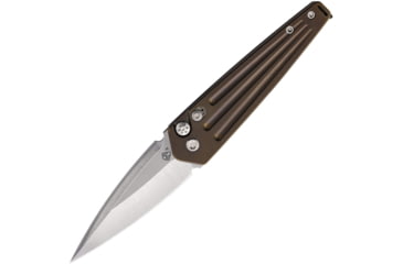 Image of Medford Auto Nosferatu Automatic Folding Knife, 3.50in, S45VN Sainless, Tumbled Finish, Bronze Anodized Titanium Handle