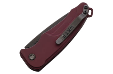 Image of Medford Auto Smooth Criminal Button Automatic Folding Knife, 3in, S35VN Stainless, Black PVD, Drop Point Blade, Red Anodized Aluminum Handle, MDA39SPQ41AI