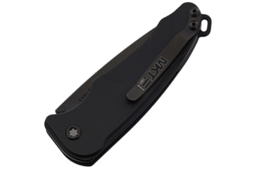 Image of Medford Auto Smooth Criminal Button Automatic Folding Knife, 3in, S35VN Stainless, Black PVD, Drop Point Blade, Black Anodized Aluminum Handle, MDA39SPQ42AB