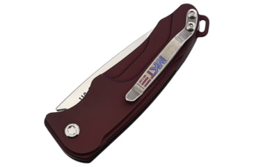 Image of Medford Auto Smooth Criminal Button Automatic Folding Knife, 3in, S35VN Stainless, Tumbled Finish, Drop Point Blade, Burgundy Anodized Aluminum Handle, MDA39STQ41AR