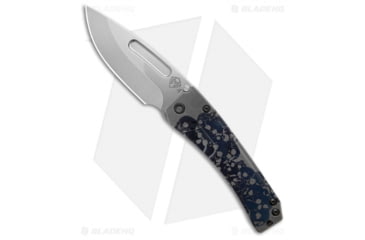 Image of Medford Custom Slim Midi Marauder Ghosted Stacked Skulls Folding Knife, 3.625in, CPM S45VN, Drop Point Blade, Titanium Gray/Black Handle, Steel/Gray/Black, 7.875in, BHQ-192137