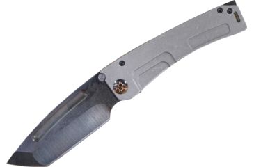 Image of Medford Marauder-H Folding Knife, 3.75in Tanto, S35VN Steel, Tumbled Finish, Tumbled Handle and Spring w/ Tumbled Titanium Locking Side, MK045STT-01TM-SSCS-BN