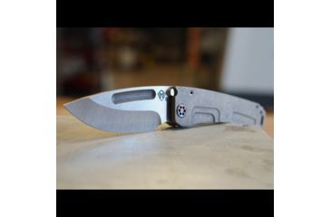 Image of Medford Marauder-H Folding Knife, 3.75in Tanto, S35VN Steel, Tumbled Finish, Tumbled Handle and Spring w/ Tumbled Titanium Locking Side, MK045STT-01TM-SSCS-BN
