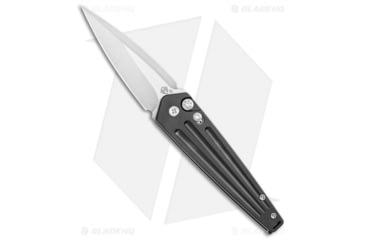 Image of Medford Nosferatu Automatic Folding Knife, 3.50in, CPM S35VN Stainless Steel, Spear Point Blade, Titanium Black Handle, Gray/Black, 8.375in, BHQ-121762