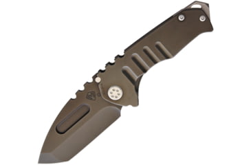 Image of Medford Pram T Framelock Folding Knife, 3.25in Black Pvd Coated S35Vn SS Tanto Blade, Black Pvd Coated Titanium Handle, Thumb Stud, Pocket Clip, Water Tight Storage Case, MD029SPT-30PV-SSCS-BN