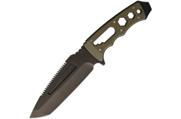 Image of Medford Sawnto Fixed OD Fixed Blade Knife, 5in, D2 Tool Steel, Standard Edge, Drop Point Tanto, Green, G10 Handle MD67DP10KO