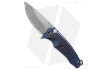 Image of Medford Smooth Criminal Automatic Folding Knife, 3.00in, CPM S45VN, Drop Point Blade, Titanium Blue Handle, Tumbled/Blue, 7.00in, BHQ-219244