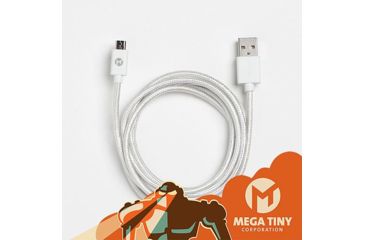 Image of Mega Tiny USB Micro-B Cable, 6ft, White, White, MEG-54269
