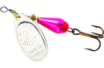 Image of Mepps Aglia Brite In-Line Spinner, 2 1/4in, 1/6 oz, Treble Hook, Pink Body &amp; Silver Blade, AB2 PK-S