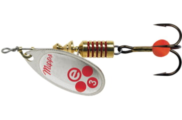 Image of Mepps Aglia-e In-Line Spinner, 2 1/2in, 1/4 oz, Treble Hook w/Egg, Silver &amp; Red, BE3 SR