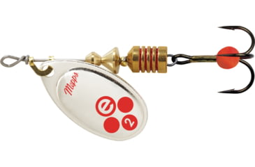 Image of Mepps Aglia-e In-Line Spinner, 2 1/4in, 1/6 oz, Treble Hook w/Egg, Silver &amp; Red, BE2 SR
