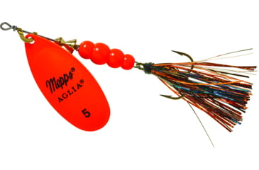 Image of Mepps Aglia Flashabou In-Line Spinner 1/2 oz Hot Orange-Black/Orange, B5FT HO-BO