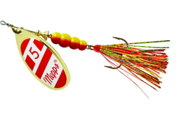 Image of Mepps Aglia Flashabou In-Line Spinner 1/2 oz Red/White-Red/Gold, B5FT G/RW-RG