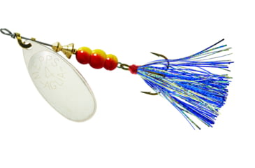 Image of Mepps Aglia Flashabou In-Line Spinner 1/3 oz Silver-Blue/Silver, B4FT S-BLS